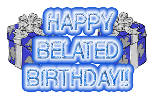 Happy Belated Birthday Gif 21 - Belated Birthday Animated Gif, Glitter Image - Animated Image Pic