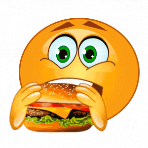 Eating Burger Emoticon Glitter