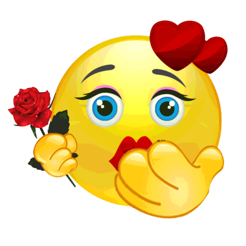 Rose Kiss Emoticon Glitter