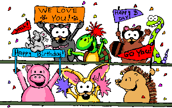 Birthday Animals Picture - Happy Birthday Animated Gif, Glitter Image -  Animated Image Pic