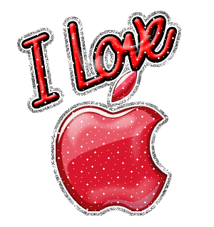 I Love Apple Glitter - I Love Animated Gif, Glitter Image - Animated Image  Pic